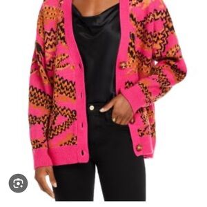 🩷Farm Rio Pink Croc Cardigan in Medium🩷